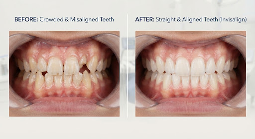 Non-Invasive Alignment — before and after result